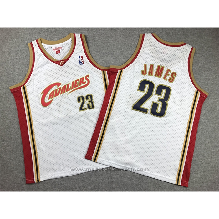 Maillot Enfant Cleveland Cavaliers LeBron James #23 Mitchell & Ness 2003-04 Blanc